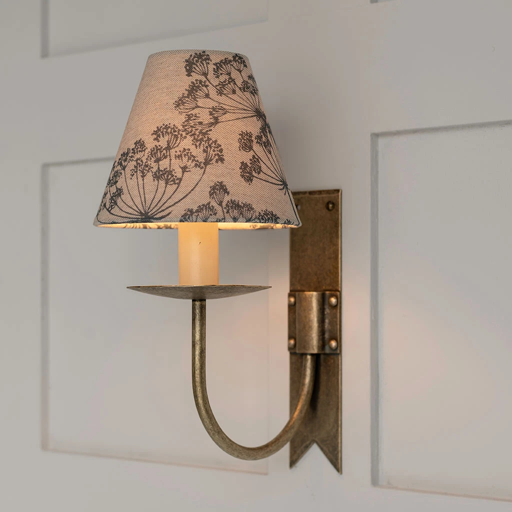 Candle Shade In Indigo Cow Parsley, Reversed 4 Candle Shade In Indigo Cow Parsley, Reversed - Image 2