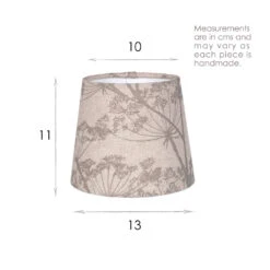 French Drum Candle Shade In Soft Grey Cow Parsley, Reversed -Home Decor Shop 10CANFD13CPSGREV 13