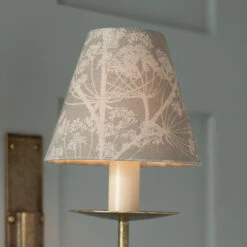 Candle Shade In Soft Grey Cow Parsley -Home Decor Shop 10can15cpsg 12
