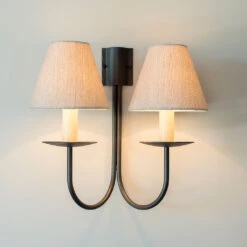 Candle Shade In Limestone Herringbone Lovat Tweed -Home Decor Shop 10can15lthl 30