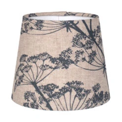 French Drum Candle Shade In Indigo Cow Parsley, Reversed
