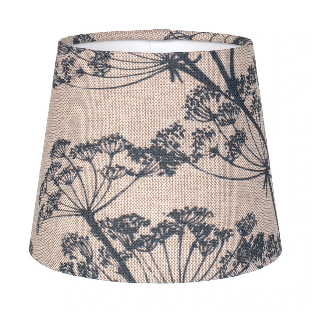 French Drum Candle Shade In Indigo Cow Parsley, Reversed 3 French Drum Candle Shade In Indigo Cow Parsley, Reversed