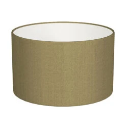 20cm Wide Cylinder Shade In Dull Gold Faux Silk