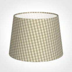 20cm Medium French Drum Shade In Natural Longford Gingham