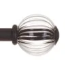 Fluted Glass Ball Finial For 12mm Pole In Matt Black 1 Fluted Glass Ball Finial For 12mm Pole In Matt Black -Home Decor Shop 4009mb 1