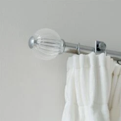 Fluted Glass Ball Finial For 12mm Pole In Mercury -Home Decor Shop 4009me 12