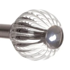 Fluted Glass Ball Finial For 12mm Pole In Mercury -Home Decor Shop 4009me 2