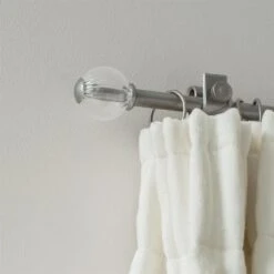 Fluted Glass Ball Finial For 12mm Pole In Polished 7 Fluted Glass Ball Finial For 12mm Pole In Polished -Home Decor Shop 4009po 12