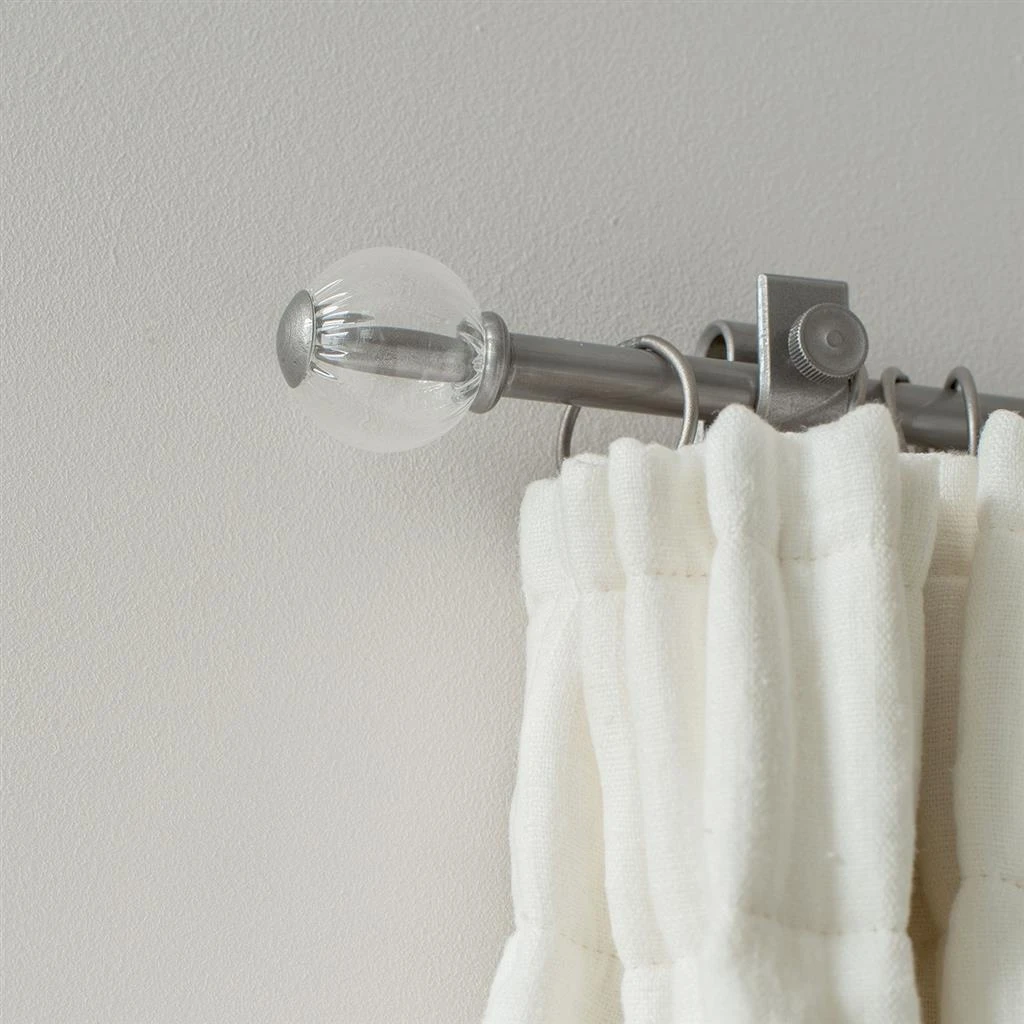 Fluted Glass Ball Finial For 12mm Pole In Polished 4 Fluted Glass Ball Finial For 12mm Pole In Polished - Image 2