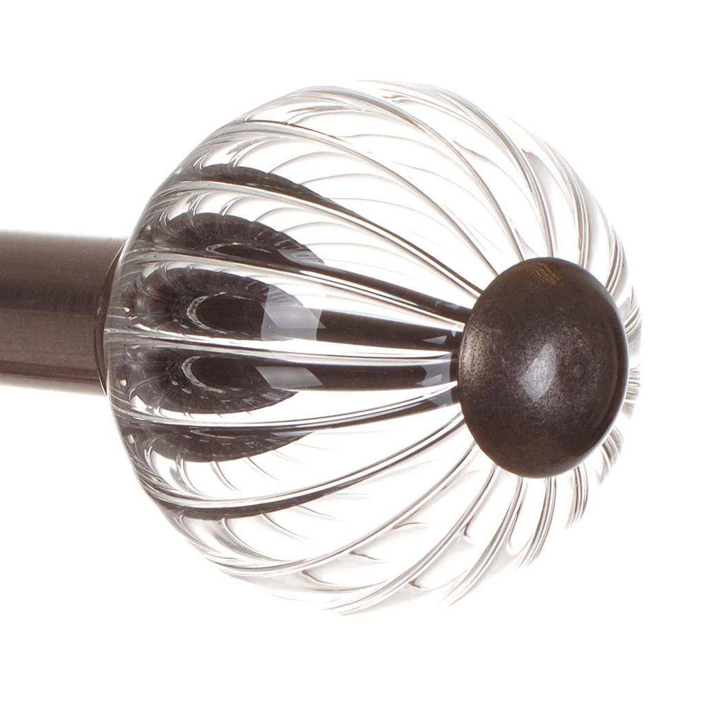 Fluted Glass Ball Finial For 12mm Pole In Polished 5 Fluted Glass Ball Finial For 12mm Pole In Polished - Image 3