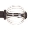 Fluted Glass Ball Finial For 20mm Pole In Matt Black -Home Decor Shop 4010mb 1