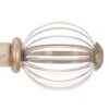 Fluted Glass Ball Finial For 20mm Pole In Old Ivory -Home Decor Shop 4010oi 1
