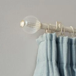 Fluted Glass Ball Finial For 20mm Pole In Old Ivory -Home Decor Shop 4010oi 12