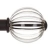 Fluted Glass Ball Finial For 25mm Pole In Matt Black -Home Decor Shop 4011mb 1