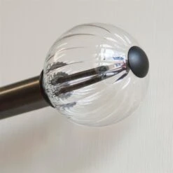 Fluted Glass Ball Finial For 25mm Pole In Matt Black -Home Decor Shop 4011mb 4