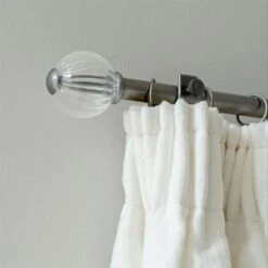 Fluted Glass Ball Finial For 25mm Pole In Polished -Home Decor Shop 4011po 12