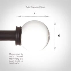 Glass Finial For 20mm Pole In Matt Black 10 Glass Finial For 20mm Pole In Matt Black -Home Decor Shop 451mb 3