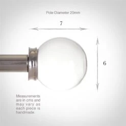 Glass Finial For 20mm Pole In Mercury 9 Glass Finial For 20mm Pole In Mercury -Home Decor Shop 451me 3