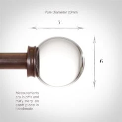 Glass Finial For 20mm Pole In Polished -Home Decor Shop 451po 3