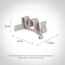 20/12mm Double Pole Centre Bracket In Clay -Home Decor Shop 6002cl 13
