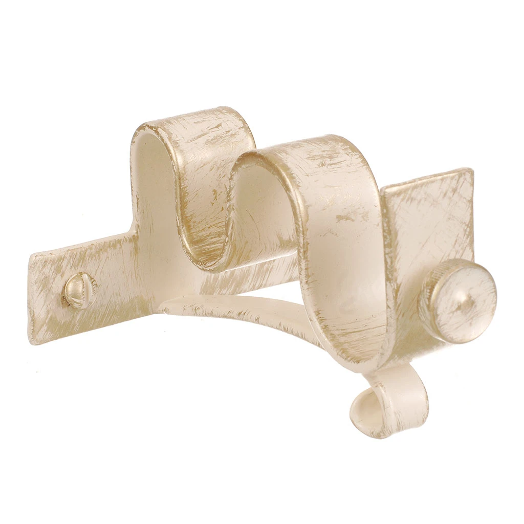 20/12mm Double Pole Centre Bracket In Old Ivory 3 20/12mm Double Pole Centre Bracket In Old Ivory