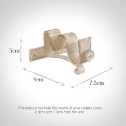 20/12mm Double Pole Centre Bracket In Old Ivory 8 20/12mm Double Pole Centre Bracket In Old Ivory -Home Decor Shop 6002oi 13