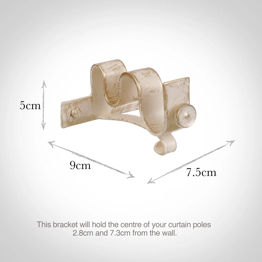 20/12mm Double Pole Centre Bracket In Old Ivory 5 20/12mm Double Pole Centre Bracket In Old Ivory - Image 3