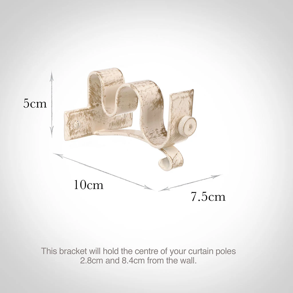 25/12mm Double Pole Centre Bracket In Old Ivory 5 25/12mm Double Pole Centre Bracket In Old Ivory - Image 3