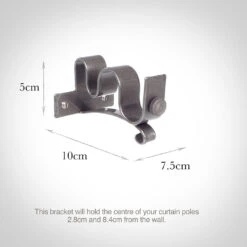 25/12mm Double Pole Centre Bracket In Polished -Home Decor Shop 6003po 13