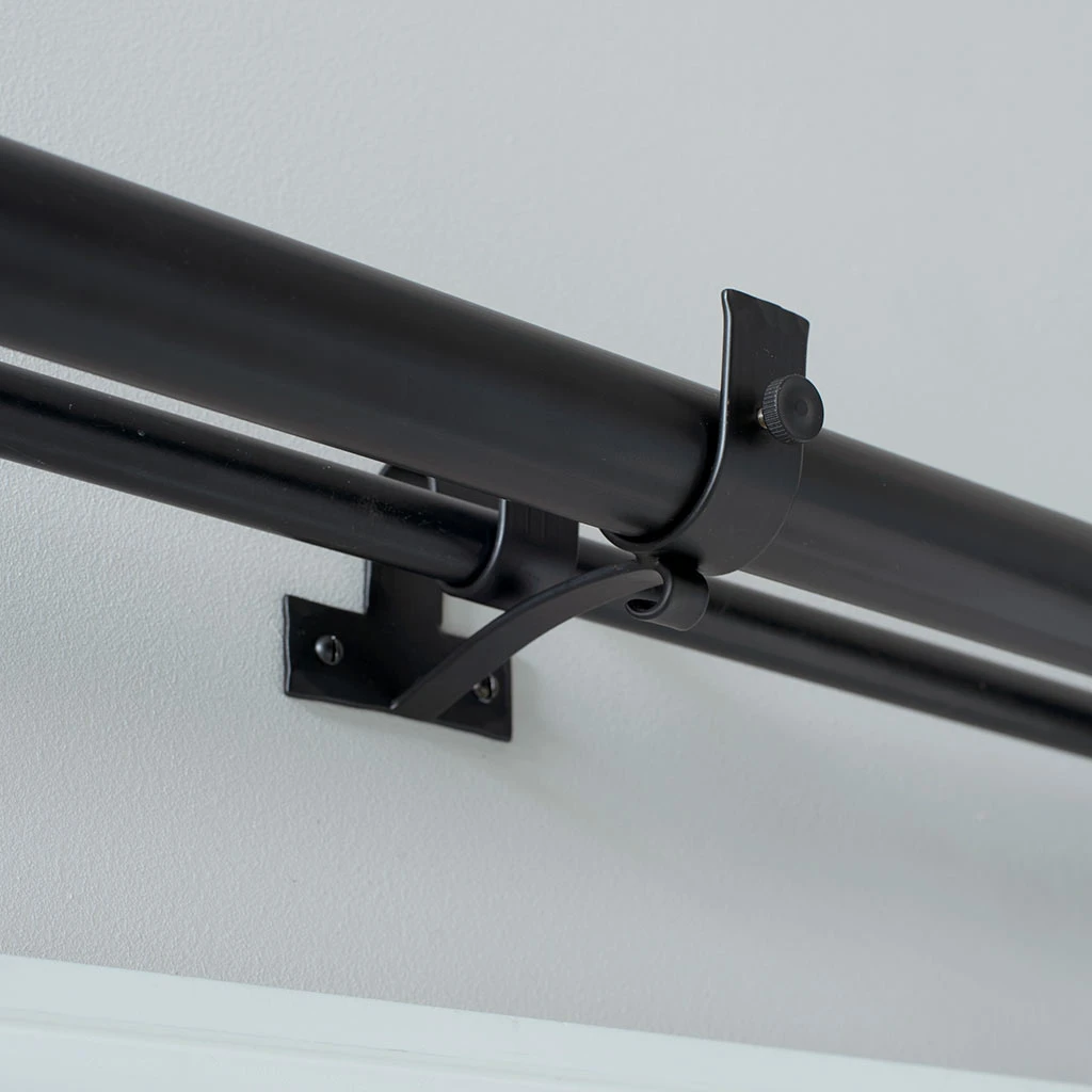 38/20mm Double Pole Centre Bracket In Matt Black 4 38/20mm Double Pole Centre Bracket In Matt Black - Image 2