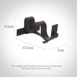 38/20mm Double Pole Centre Bracket In Matt Black 9 38/20mm Double Pole Centre Bracket In Matt Black -Home Decor Shop 6004mb 13