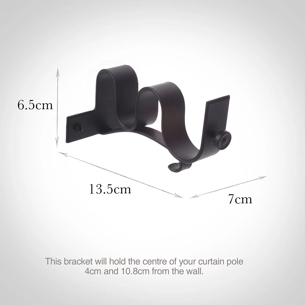 38/20mm Double Pole Centre Bracket In Matt Black 5 38/20mm Double Pole Centre Bracket In Matt Black - Image 3