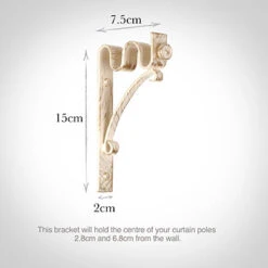 12/12mm Double Pole Standard Bracket In Old Ivory -Home Decor Shop 6005oi 13