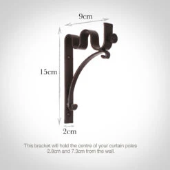 20/12mm Double Pole Standard Bracket In Beeswax -Home Decor Shop 6006bw 13