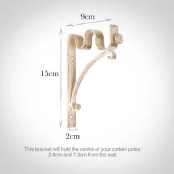 20/12mm Double Pole Standard Bracket In Old Ivory -Home Decor Shop 6006oi 13