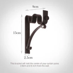 25/12mm Double Pole Standard Bracket In Beeswax -Home Decor Shop 6007bw 13