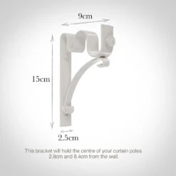 25/12mm Double Pole Standard Bracket In Clay -Home Decor Shop 6007cl 13