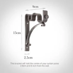 25/12mm Double Pole Standard Bracket In Polished -Home Decor Shop 6007po 13
