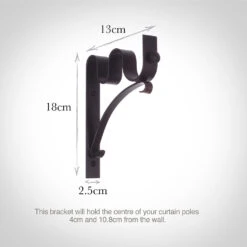 38/20mm Double Pole Standard Bracket In Matt Black -Home Decor Shop 6008mb 13