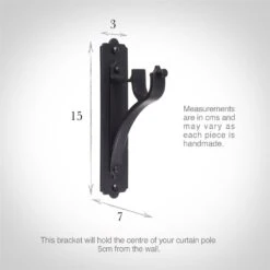 20mm Brett Standard Bracket In Matt Black -Home Decor Shop 6009mb 13