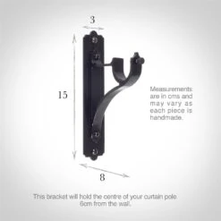 25mm Brett Standard Bracket In Matt Black -Home Decor Shop 6010mb 13