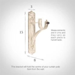 25mm Brett Standard Bracket In Old Ivory -Home Decor Shop 6010oi 13