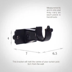 20mm Brett Centre Bracket In Matt Black -Home Decor Shop 6011mb 13