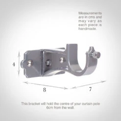 25mm Brett Centre Bracket In Mercury -Home Decor Shop 6012me 13