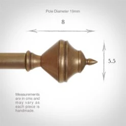 19mm Brass Empire Finial In Antiqued Brass -Home Decor Shop 6018ab 3