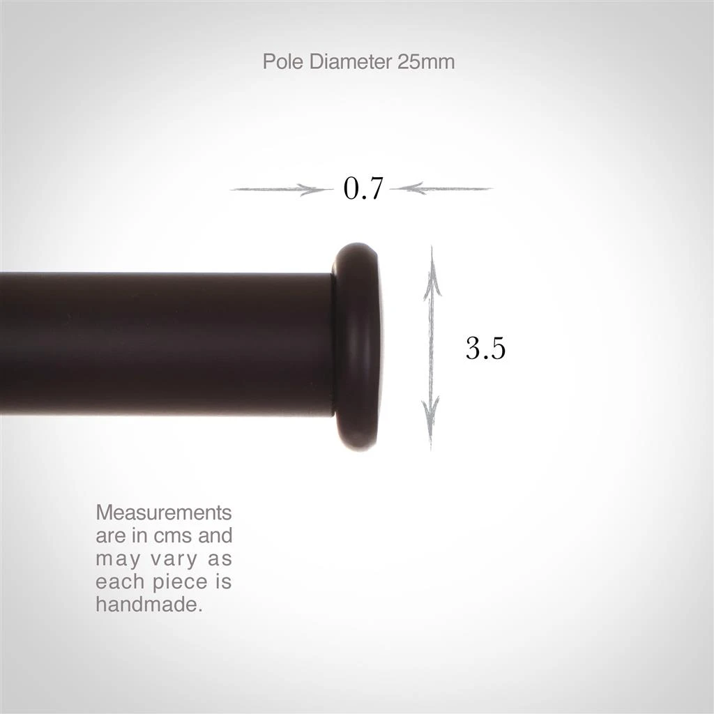 25mm Button Finial In Matt Black 6 25mm Button Finial In Matt Black - Image 4