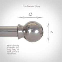 25mm Cannonball Finial In Mercury -Home Decor Shop 602me 3