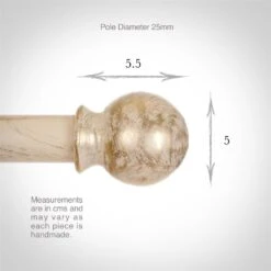 25mm Cannonball Finial In Old Ivory -Home Decor Shop 602oi 3