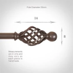 25mm Cage & Ball Finial In Polished 8 25mm Cage & Ball Finial In Polished -Home Decor Shop 603po 3