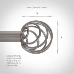 20mm Spiral Finial In Mercury -Home Decor Shop 6058me 3